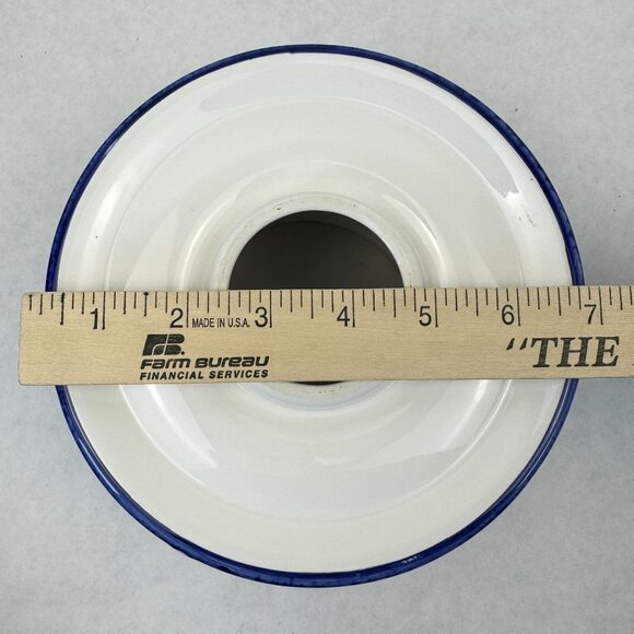 Hand-Painted Ceramic Snowman Christmas Tree Jar Candle Holder with Shade Blue Lg - Picture 12 of 13